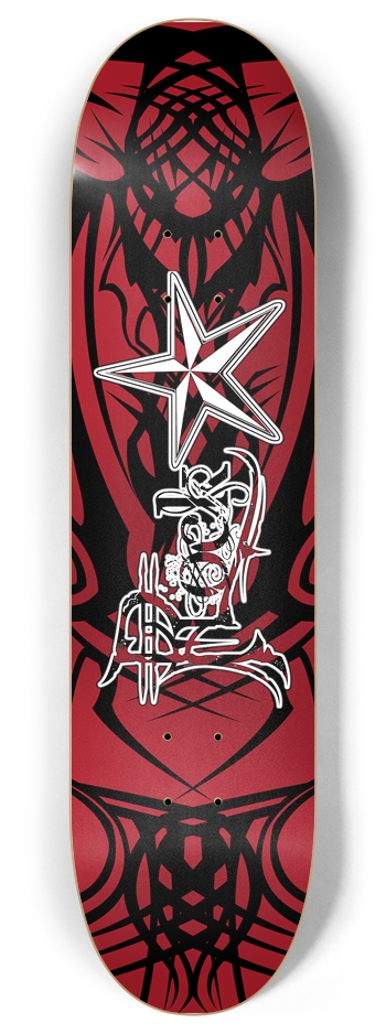 Rock Star Red Tribal 8" Deck 8 Inch Skateboard Deck