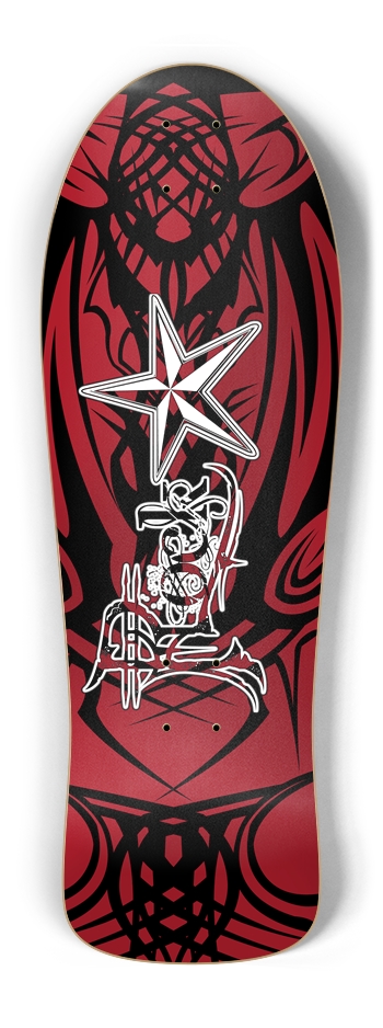 Rock Star Red Tribal Old School Deck Old School Shape