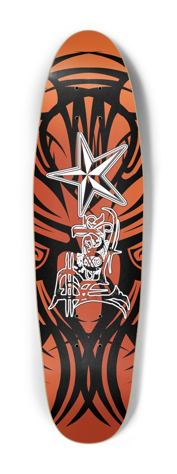 Rock Star Orange Tribal Cruiser Deck Cruiser Shape
