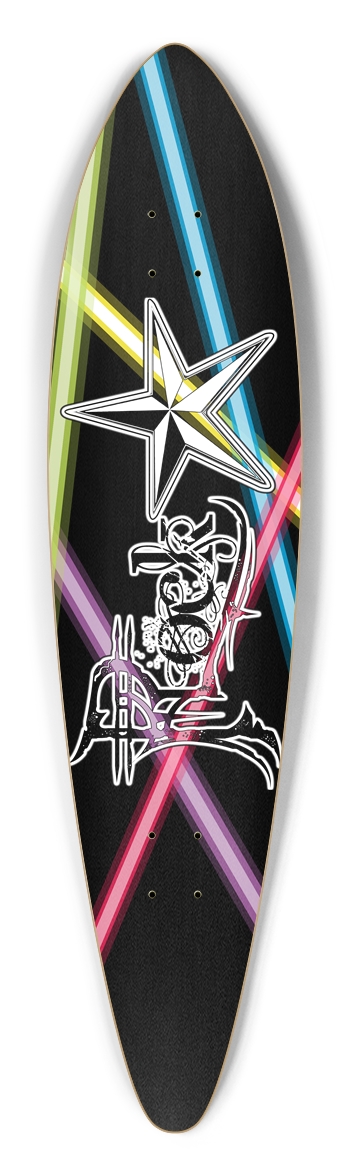 Rock Star Lasers Pintail Longboard Deck