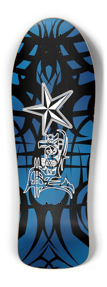 Rock Star Blue Tribal Old School Deck Old School Shape