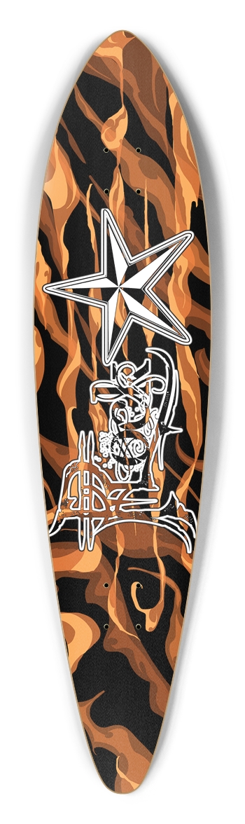 Rock Star Fire Pintail Longboard Deck Pintail Longboard