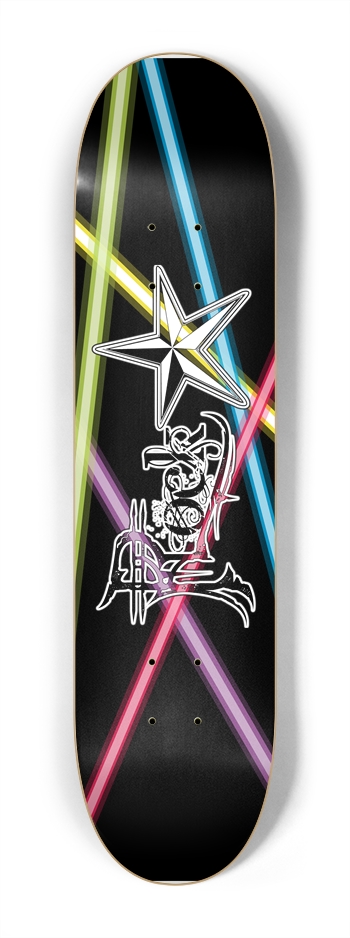 Rock Star Lasers 7 1/4" Deck 7-1/4 Mini/Kid Skateboard