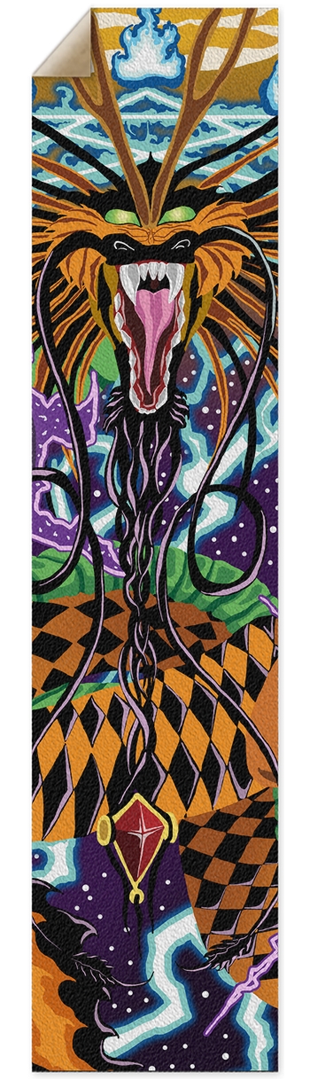 Halloween Dragon Pintail/Longboard Grip Tape Griptape for Longboards