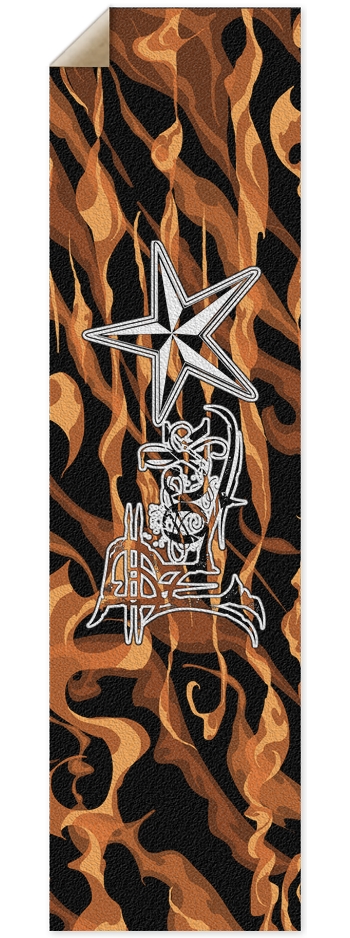Rock Star Fire Custom Griptape 9 x 33 Inch Griptape