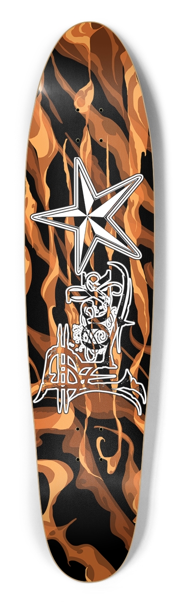 Rock Star Fire Longboard Deck Longboard Shape