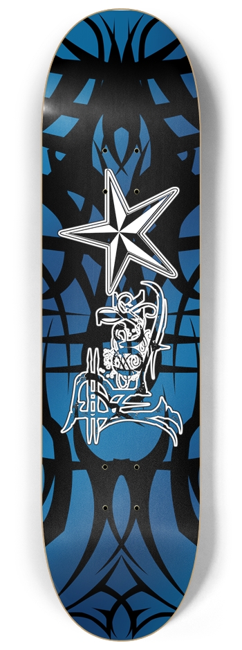Rock Star Blue Tribal 8 1/4" Deck 8-1/4 Skateboard Deck