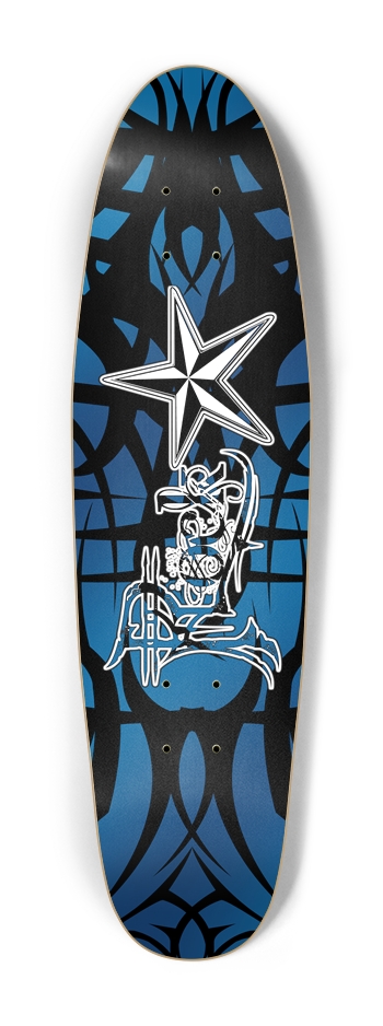 Rock Star Blue Tribal Cruiser Deck Cruiser Shape
