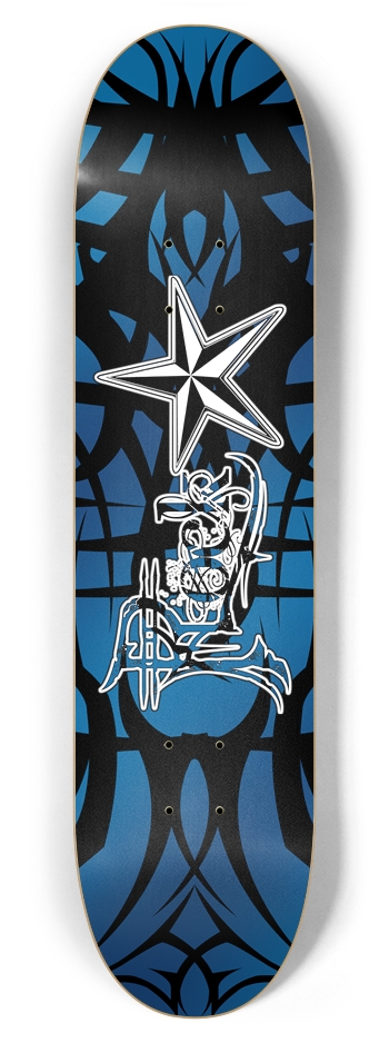 Rock Star Blue Tribal 7 7/8" Deck 7-7/8 Skateboard Deck