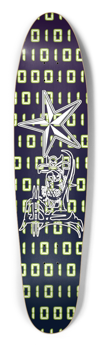 Rock Star Binary Code Longboard Deck Longboard Shape