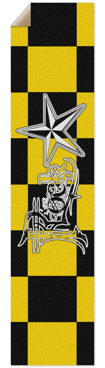 Rock Star B+Y Checker Pintail/Longboard Grip Tape Griptape for Longboards