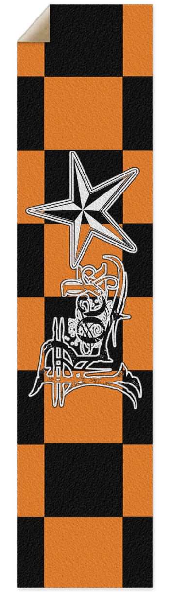 Rock Star B+O Checker Pintail/Longboard Grip Tape Griptape for Longboards