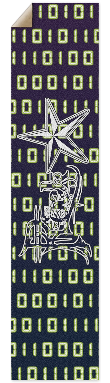 Rock Star Binary Code Pintail/Longboard Grip Tape Griptape for Longboards