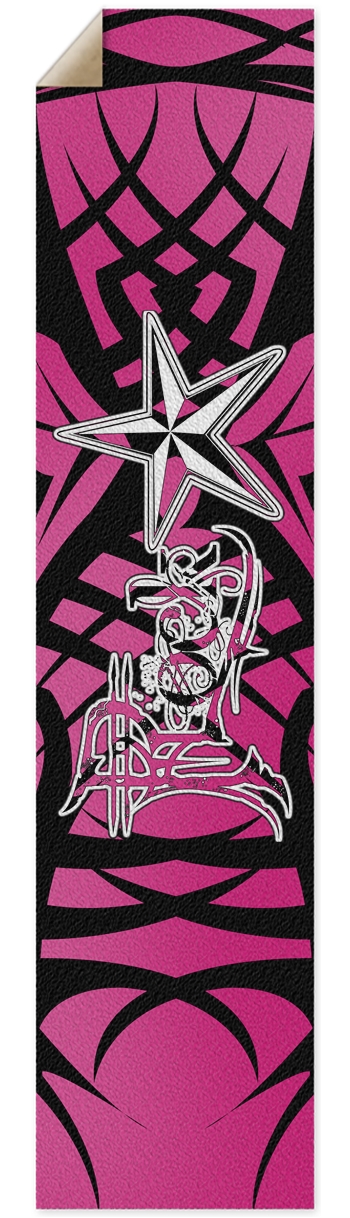 Rock Star Pink Tribal Pintail/Longboard Grip Tape Griptape for Longboards