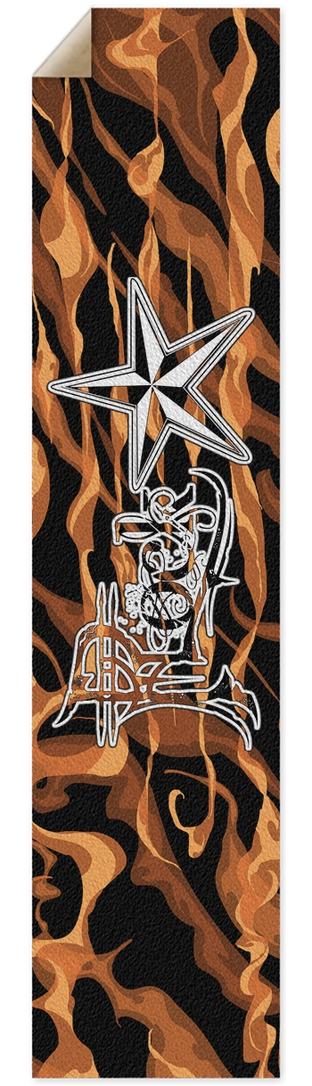 Rock Star Fire Pintail/Longboard Grip Tape Griptape for Longboards