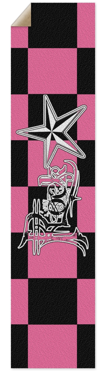 Rock Star B+Pk Checker Pintail/Longboard Grip Tape Griptape for Longboards