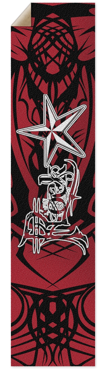 Rock Star Red Tribal Pintail/Longboard Grip Tape Griptape for Longboards