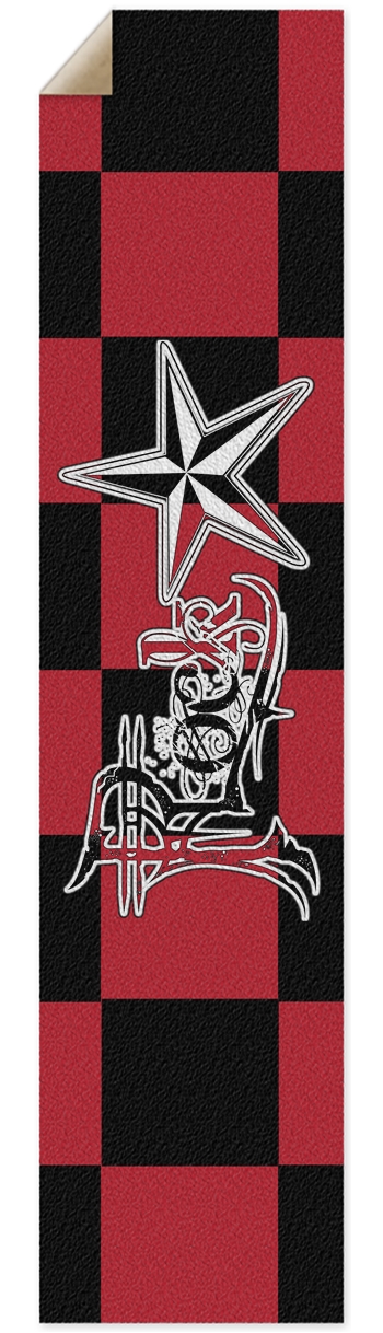 Rock Star B+R Checker Pintail/Longboard Grip Tape Griptape for Longboards