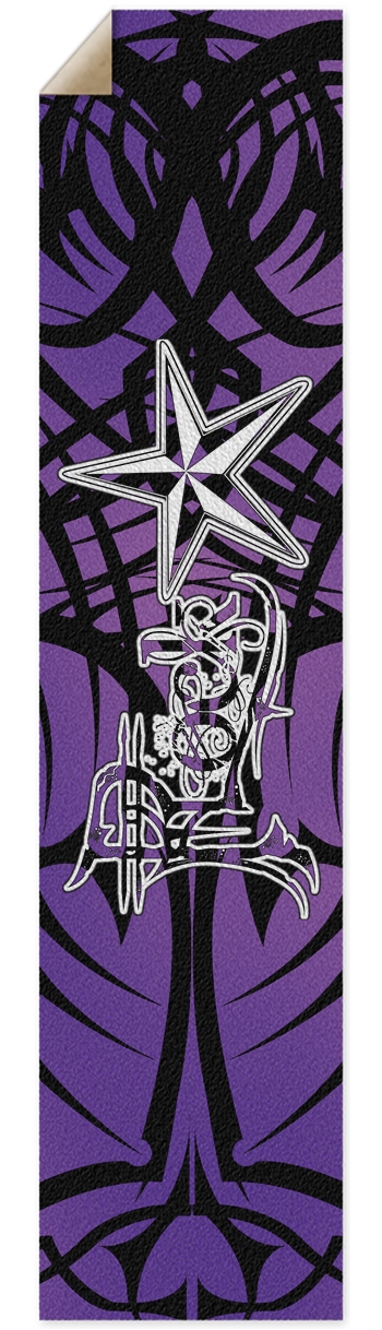Rock Star Purple Tribal Pintail/Longboard Grip Tap Griptape for Longboards