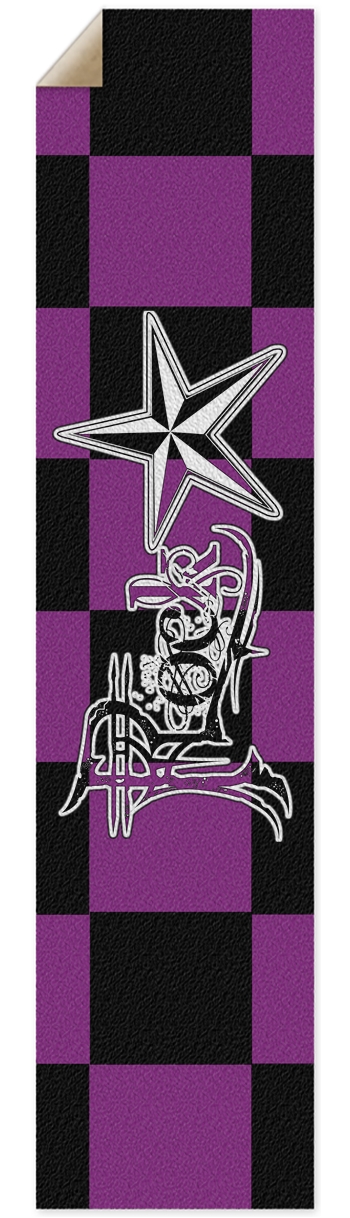 Rock Star B+P Checker Pintail/Longboard Grip Tape Griptape for Longboards