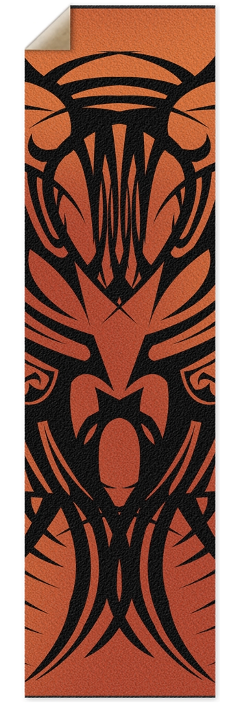 Orange Tribal Punk Nose Pool Grip Tape 10 x 36 Inch Griptape