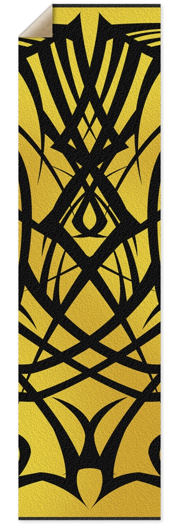 Yellow Tribal Punk Nose Pool Grip Tape 10 x 36 Inch Griptape