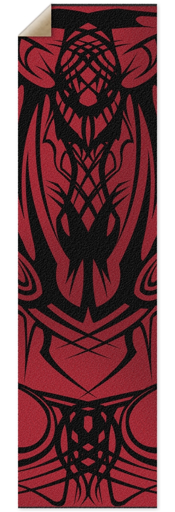 Red Tribal Punk Nose Pool Grip Tape 10 x 36 Inch Griptape