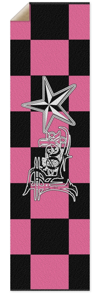 Rock Star B+Pk Checker Punk Nose Pool Grip Tape 10 x 36 Inch Griptape