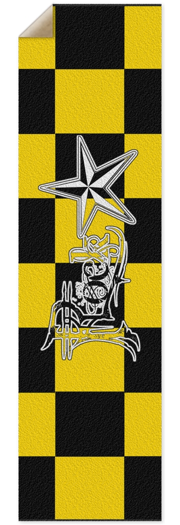 Rock Star B+Y Checker Punk Nose Pool Grip Tape 10 x 36 Inch Griptape