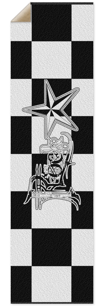 Rock Star B+W Checker Punk Nose pool Grip Tape 10 x 36 Inch Griptape