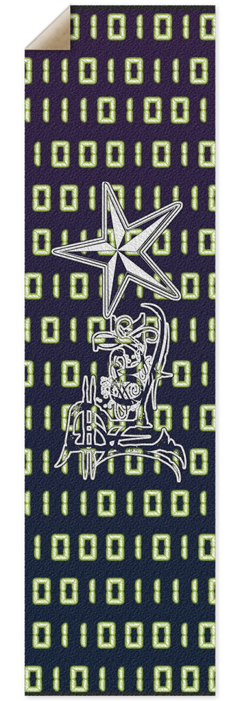 Rock Star Binary Code Punk Nose Pool Grip Tape 10 x 36 Inch Griptape