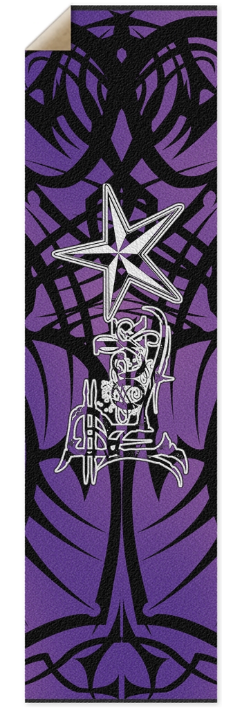 Rock Star Purple Tribal Punk Nose Pool Grip Tape 10 x 36 Inch Griptape