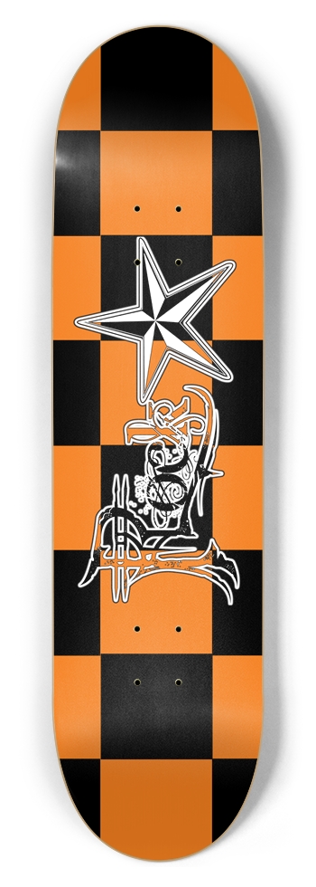 Rock Star B+O Checker Deck 8-1/2 Skateboard Deck