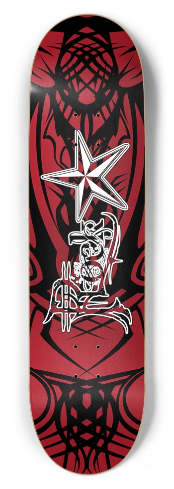 Rock Star Red Tribal 8.5" Deck 8-1/2 Skateboard Deck