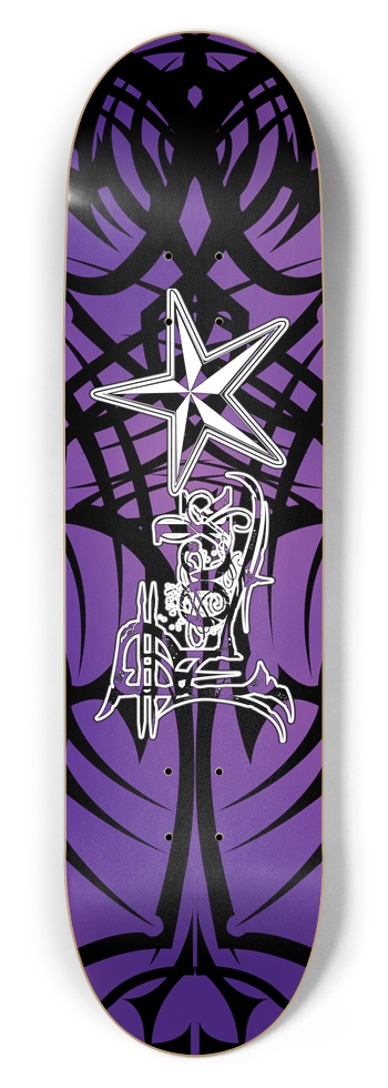 Rock Star Purple Tribal 8.5" Deck 8-1/2 Skateboard Deck