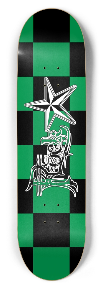 Rock Star B+G Checker 8.5" Deck 8-1/2 Skateboard Deck