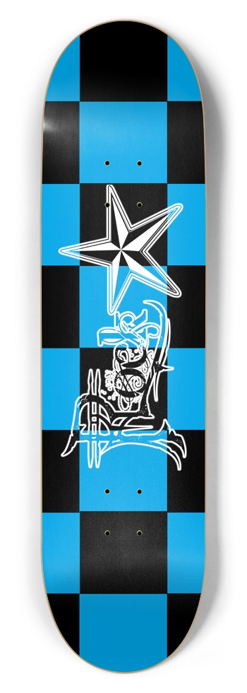 Rock Star B+B Checker 8.5" Deck 8-1/2 Skateboard Deck