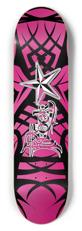 Rock Star Pink Tribal 8.5" Deck 8-1/2 Skateboard Deck