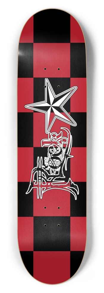 Rock Star B+R Checker 8.5" Deck 8-1/2 Skateboard Deck