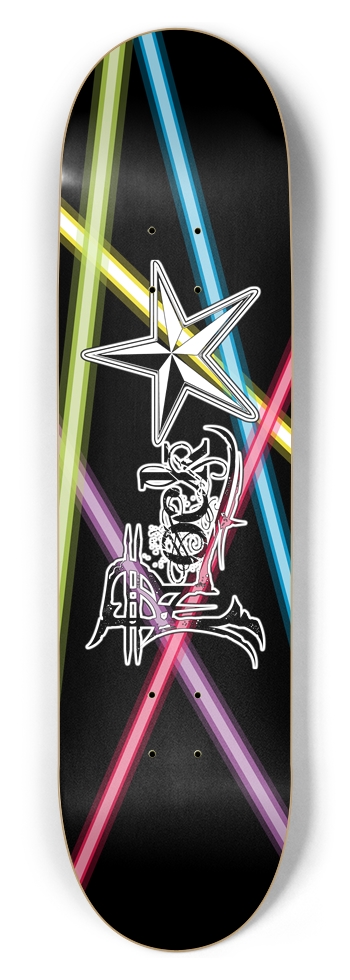 Rock Star Lasers 8.5" Deck 8-1/2 Skateboard Deck