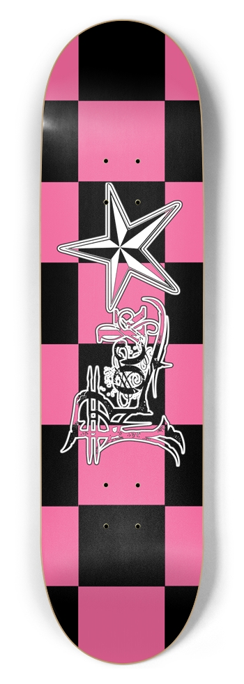 Rock Star B+Pk Checker 8.5" Deck 8-1/2 Skateboard Deck