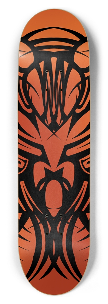 Orange Tribal 8.5" Deck 8-1/2 Skateboard Deck