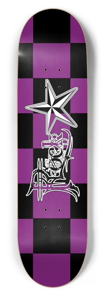 Rock Star B+P Checker 8.5" Deck 8-1/2 Skateboard Deck