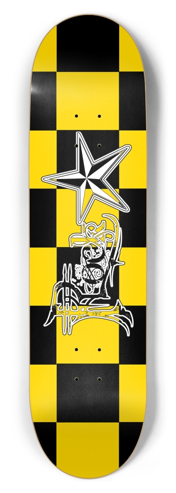 Rock Star B+Y Checker 8.5" Deck 8-1/2 Skateboard Deck