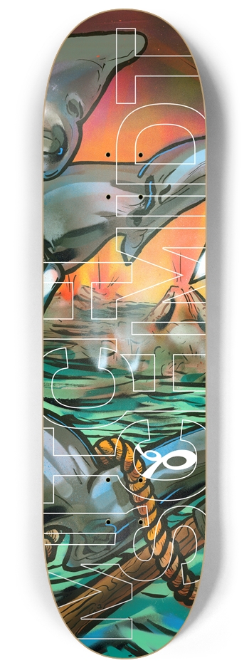 Fish Fight / Mitch Schmidt 8-1/4 Skateboard Deck