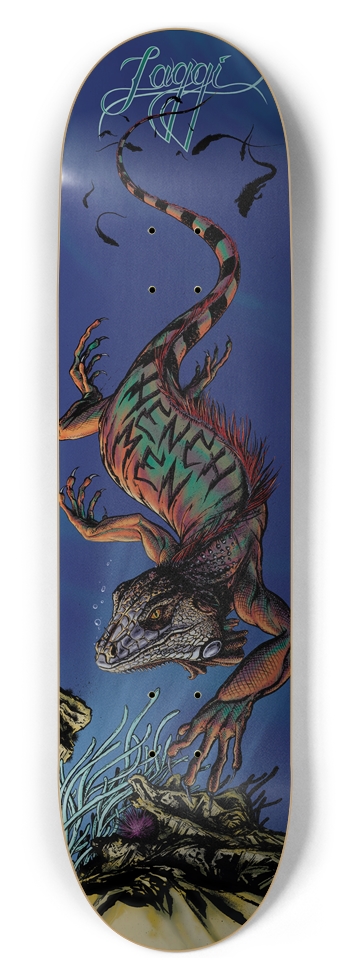 Iguana Henchmen- Custom Laggi 8.5" 8-1/2 Skateboard Deck