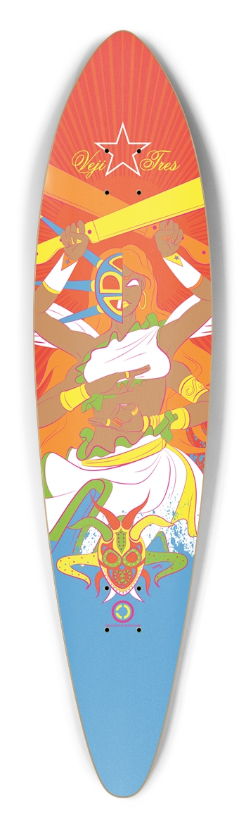 I'naru' - Psychedelic Spirit Woman Pintail Pintail Longboard