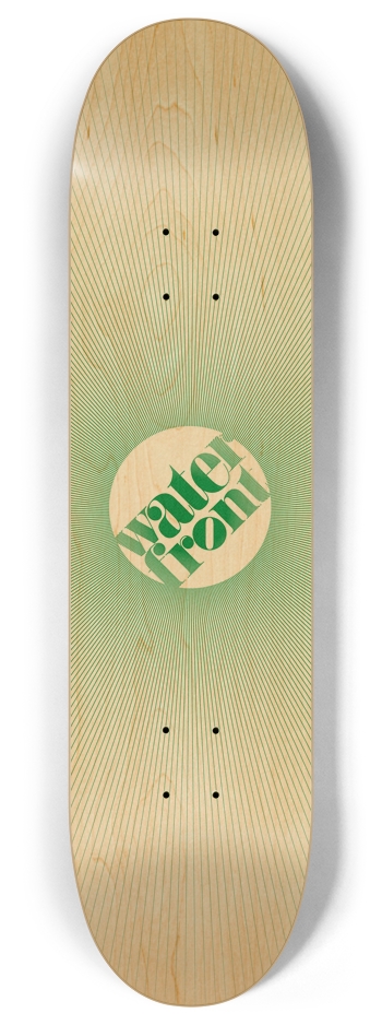 Waterfront Circle Crest Green 8 Inch Skateboard Deck