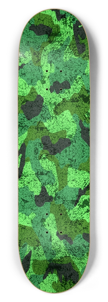 QuietYell Camo 01, Green 8-1/2 Skateboard Deck