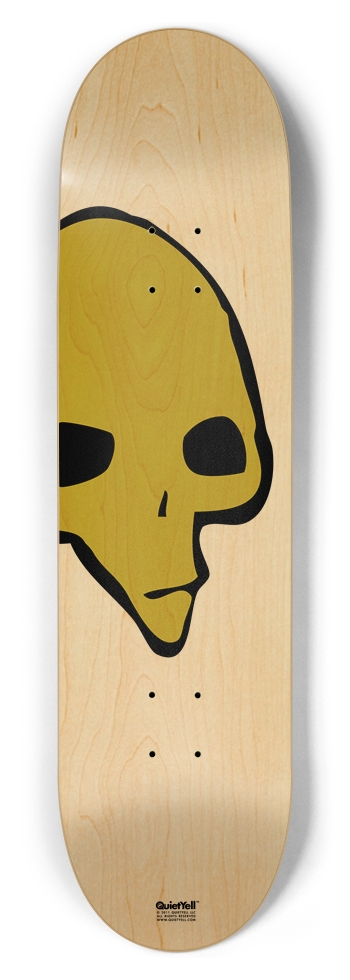 Punk Skull 07, Green on Natural 8-1/2 Skateboard Deck